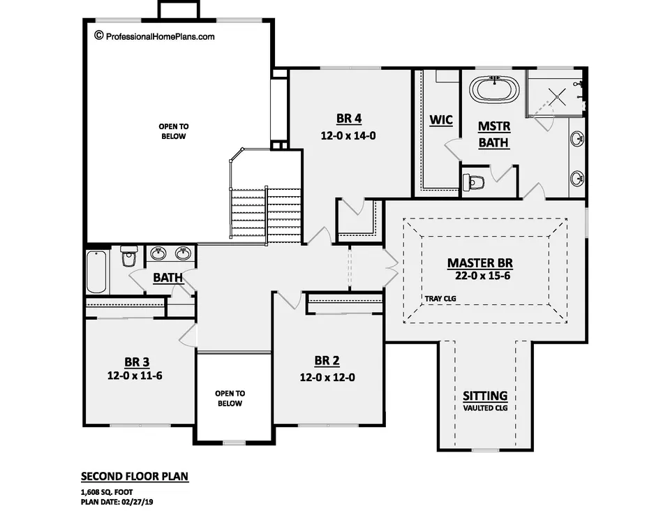 The Hawthorne second level floor plan